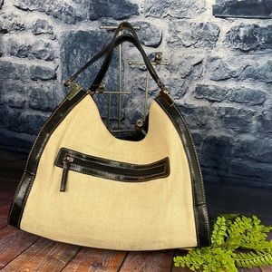 Kelly and Katie Jute Color Block Shoulder Bag